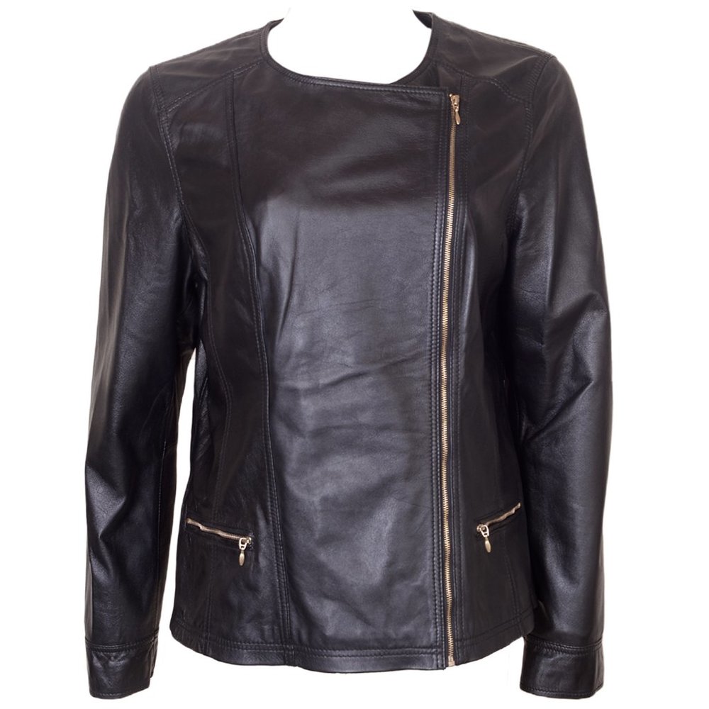 CLASSIC WOMEN’S MOTORCYCLE LEATHER BIKER JACKET
